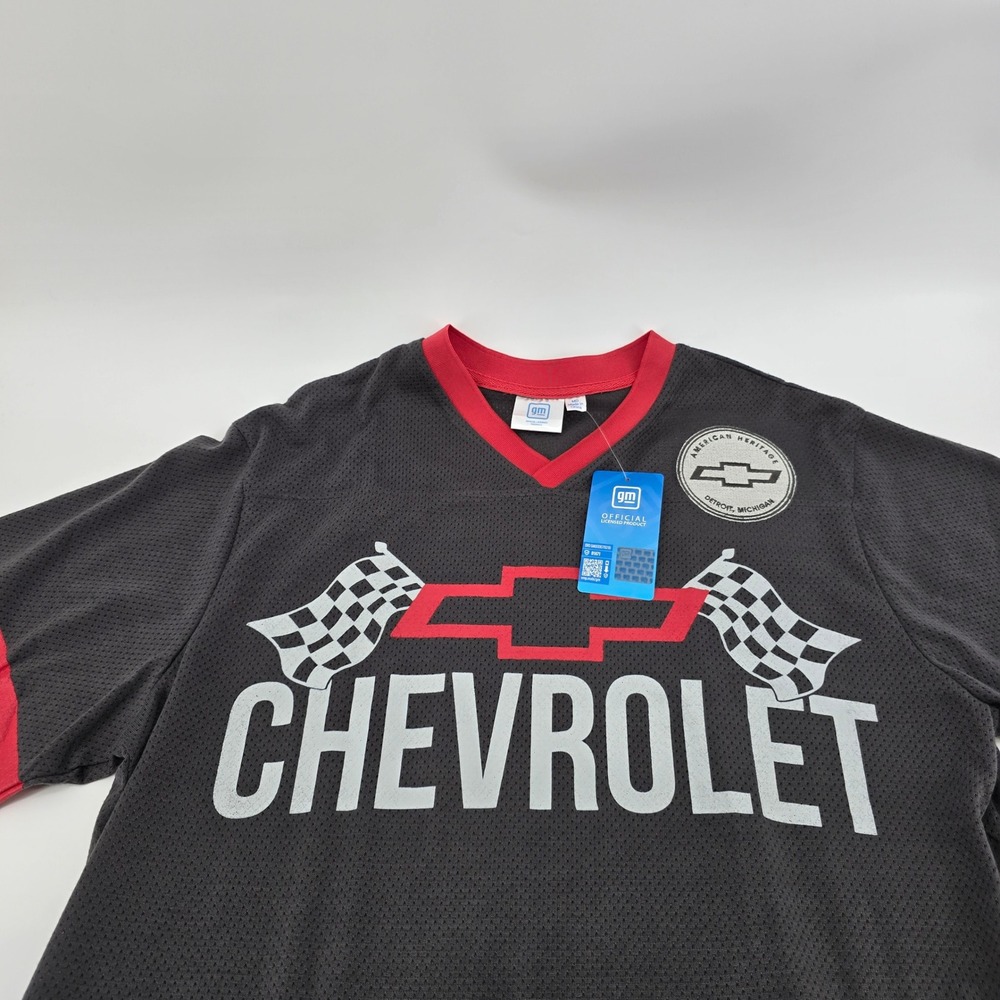 Chevrolet Racing Jersey Mens GM Official Licensed Mesh Graphic Gray Red Size M